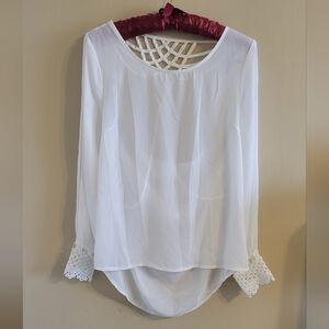 RolyPoly | Elegant Sexy Cold Shoulder White Women's Top Blouse Open Back